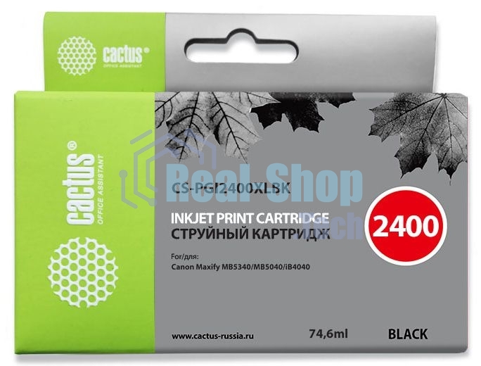 Картридж струйный Cactus CS-PGI2400XLBK черный (74.6 мл) для Canon MAXIFY iB4040/МВ5040/МВ5340