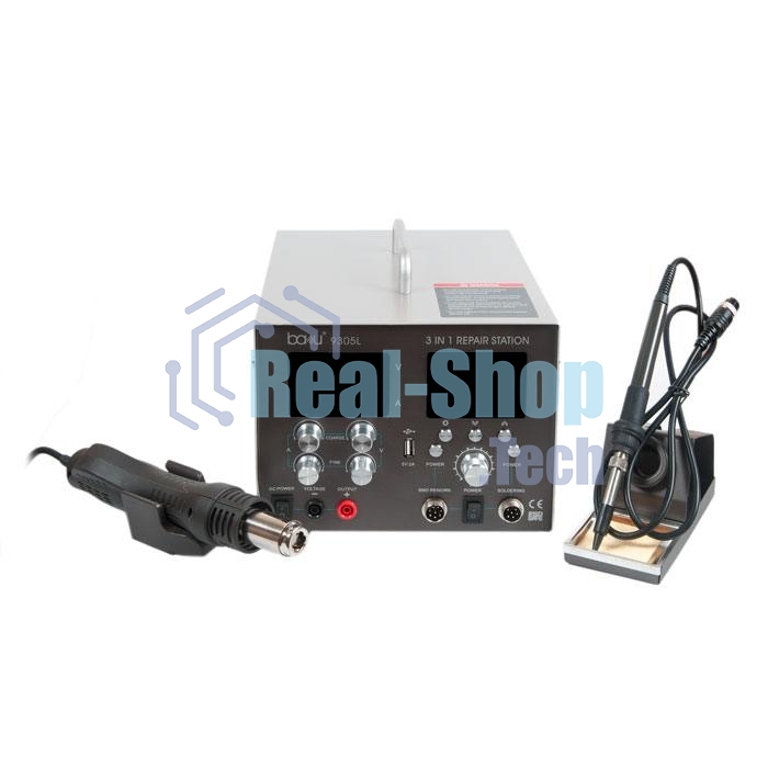 Паяльная станция BAKU ba-9305L ремонтная термовоздушная, 4 в 1
