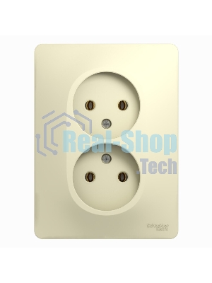 Розетка 2-м СП Glossa 16А IP20 без заземл. беж. SchE GSL000220