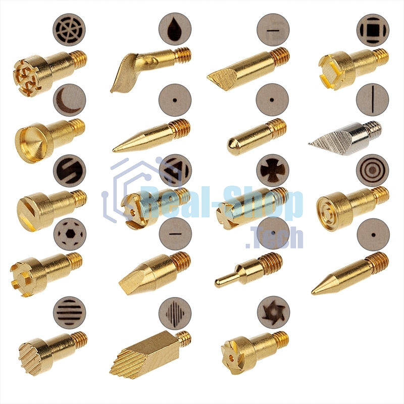 Набор паяльник-выжигатель Rexant/19 насадок/ПРОФИ 220V/30 Вт/ZD-972A