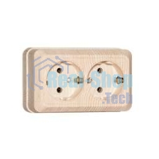 Розетка 2-м ОП Олимп 16А с заземл. сосна UNIVersal 5560865