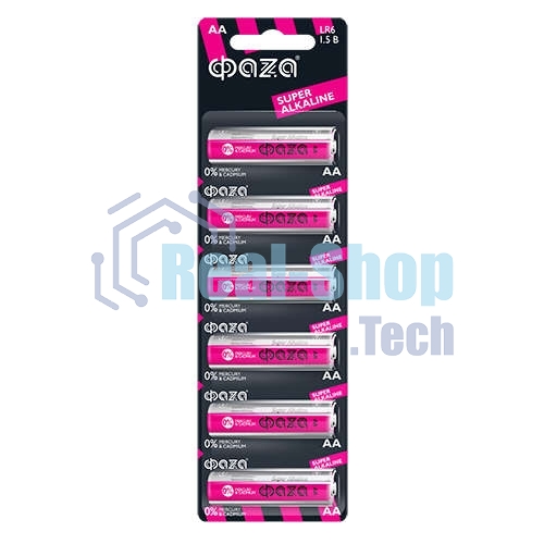 Элемент питания алкалиновый LR 6 Super Alkaline BL-6 (уп.6шт) ФАZА 4895205002043, 1.5 В