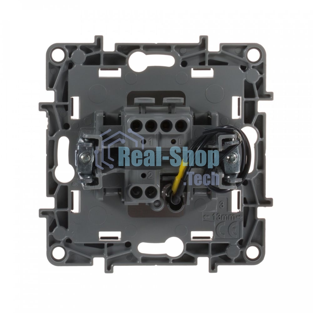 Механизм выключателя 1-кл. СП Etika 10АX с подсветкой/индикацией безвинт. зажимы бел. Legrand 672203