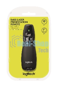 Презентер беспроводной Logitech R400 черный, радиоканал, USB, кнопки - 5