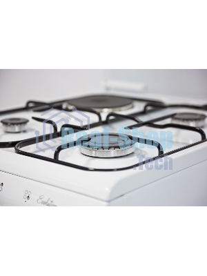 Плита комбинированная De Luxe 506031.00ГЭ (КР) белый, конфорок 4 шт, духовка 60 л, 50 см x 85 см x 60 см