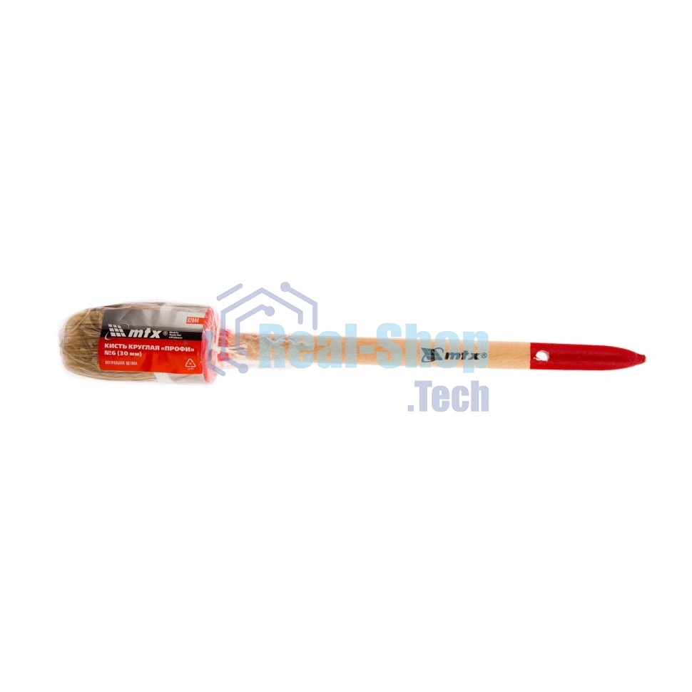 Кисть круглая MTX 82044 Профи №6 30 мм, натуральная щетина, деревянная ручка