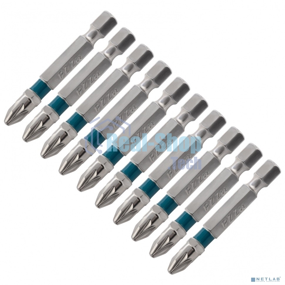 Набор бит Gross PZ2х50, сталь S2, 10 шт.