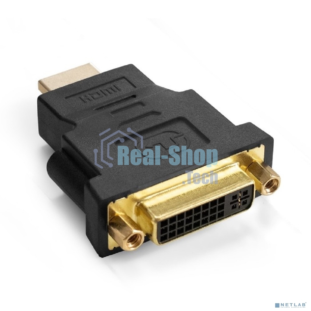 Переходник DVI-D-HDMI ExeGate EX-HDMI-DVI-3 (25F/19M, v 1.4b, позолоченные контакты, экран)