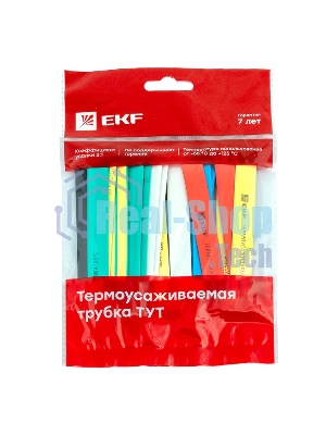 Термоусаживаемая трубка EKF tut-n-12 ТУТ 12/6 набор:7 цветов по 3шт. 100мм. EKF PROxima