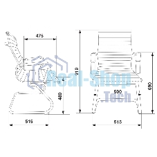 Кресло компьютерное Бюрократ CH-883-LOW-V/BLACK черный, искусственная кожа, низкая спинка, в коробке 2 шт, цена за 1 шт