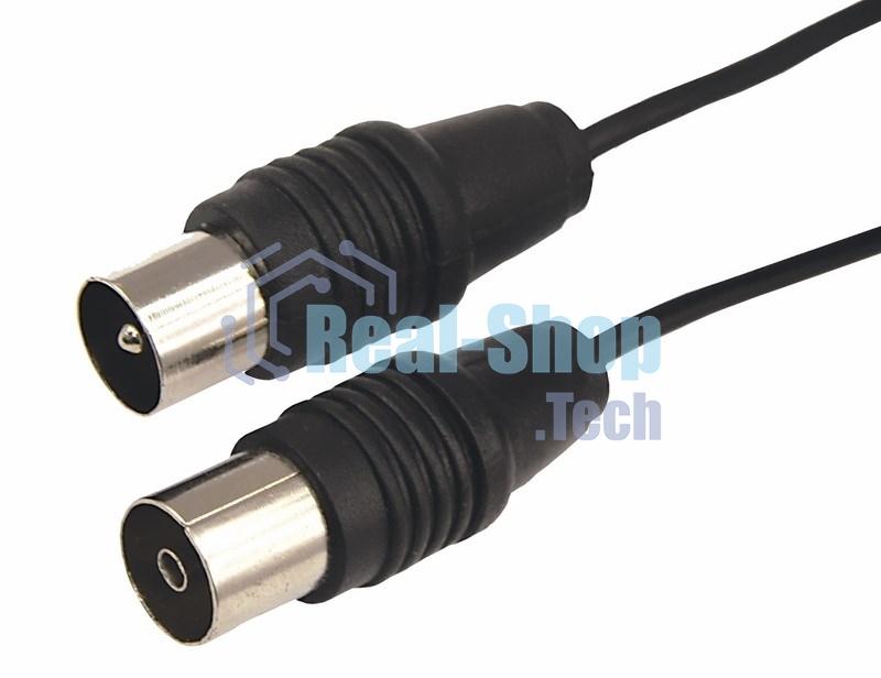 ВЧ кабель Rexant, ТВ гнездо - ТВ штекер, длина 3 метра, чeрный