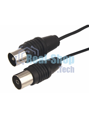 ВЧ кабель Rexant, ТВ гнездо - ТВ штекер, длина 3 метра, чeрный