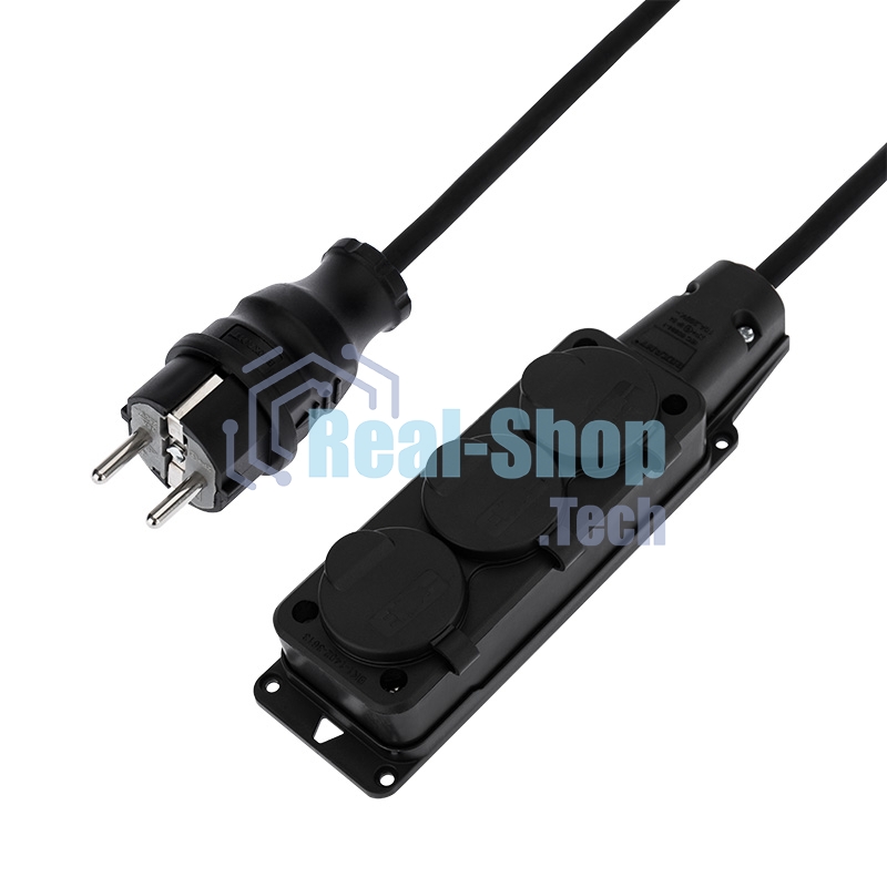 Удлинитель-шнур на рамке Rexant КГ 3х1.5, 30 м, 3 гнезда, морозостойкий, с/з, 16 А, 3500 Вт, IP44 (Сделано в России)