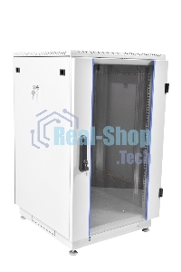 Шкаф коммутационный ЦМО ШТК-М-18.6.6-1ААА 18U 600x600 мм пер. дв. стекл задн. дв. стал. лист 2 бок. пан. направл. под закл. гайки 270 кг серый