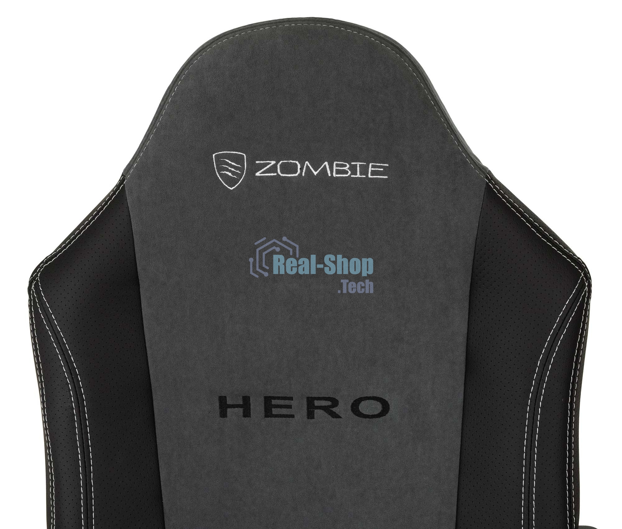 Кресло игровое Бюрократ Zombie Hero серый текстиль/эко.кожа крестов. пластик