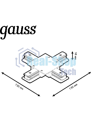 Коннектор для встраиваемых трековых шинопроводов Gauss (+) черный
