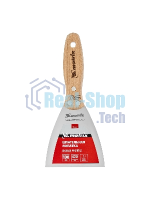 Шпательная лопатка Matrix из нержавеющей стали, 100 мм, буковая рукоятка, EFP