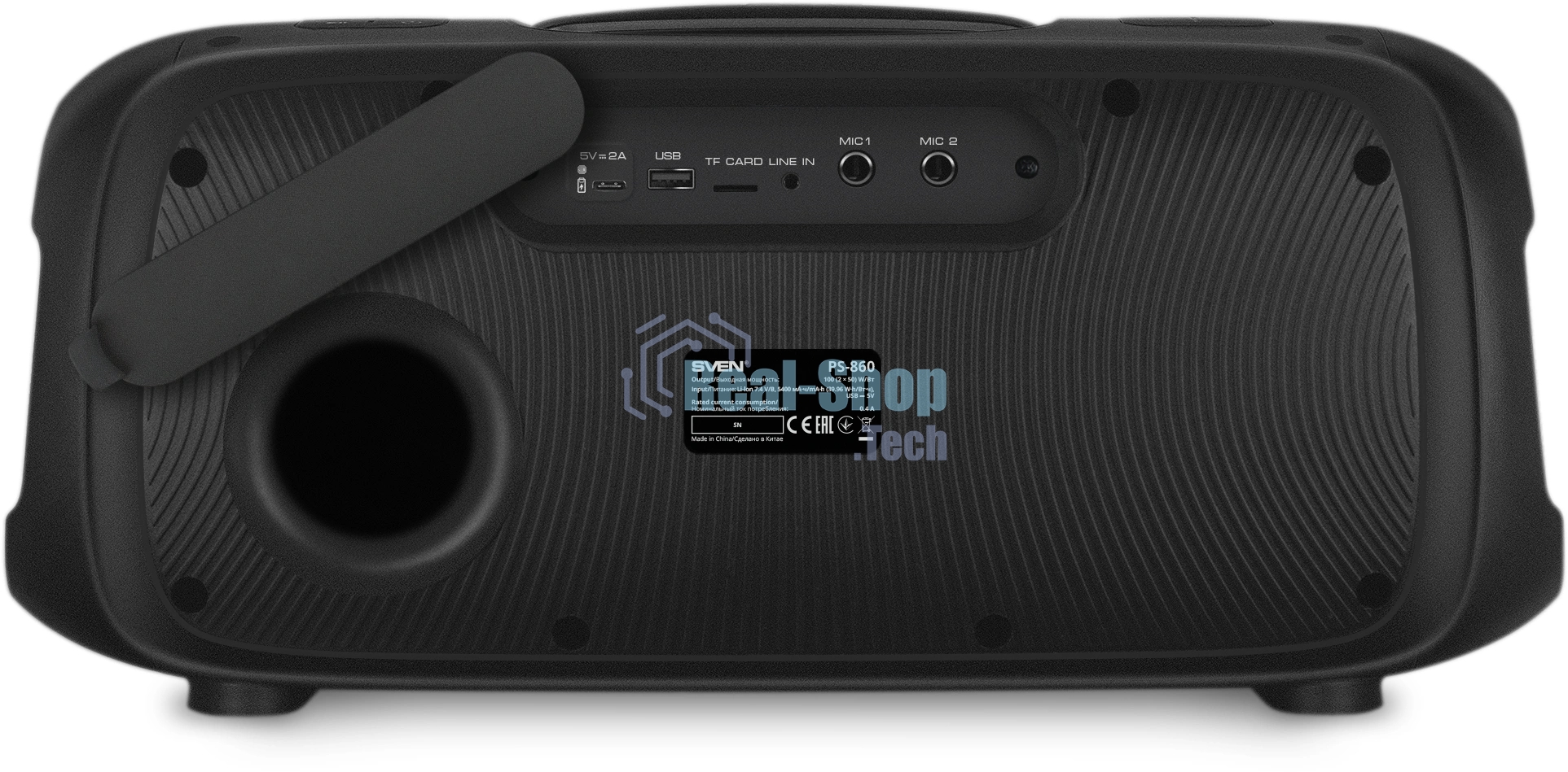 Портативная колонка Sven PS-860 черный 100W 1.0 BT/3.5Jack 5400mAh (SV-022518)