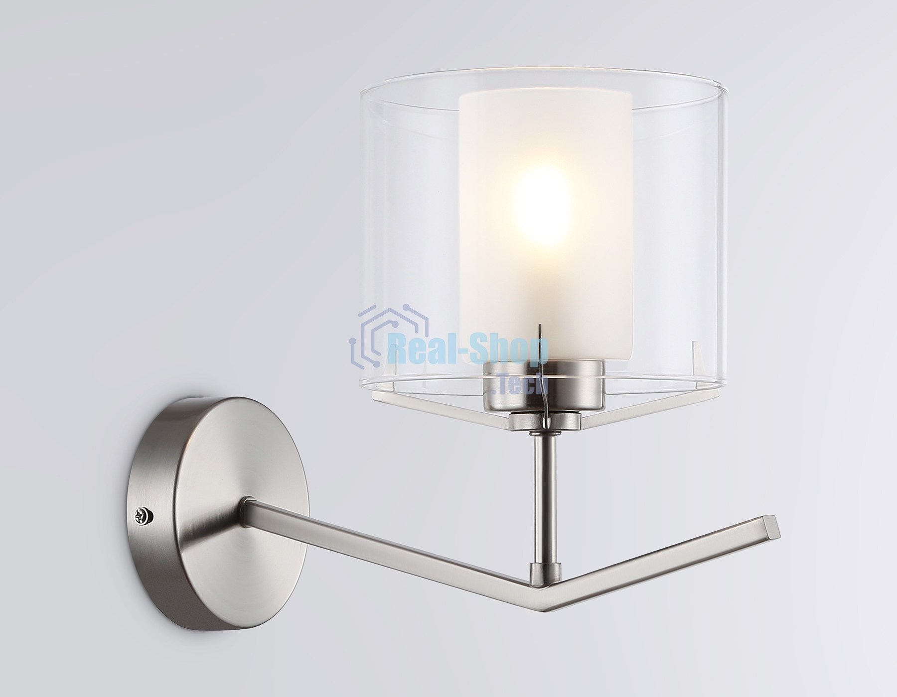 Настенный светильник Ambrella light LH57004 SN/FR никель/белый матовый E14 max 40W 280*150*220