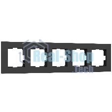 Рамка на 5 постов Slab (черный софт) W0052908