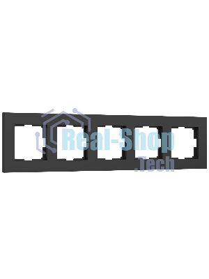 Рамка на 5 постов Slab (черный софт) W0052908