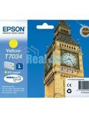 Картридж струйный Epson C13T70344010 желтый (800 стр.) для WorkForce WP-4015DN WP-4015, WP-4025DW WP-4025, WP-4095DN WP-4095, WP-4515DN WP-4515, WP-4525DNF WP-4525, WP-4535DWF WP-4535, WP-4595DNF WP-4595
