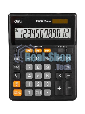 Калькулятор настольный Deli EM888 черный 12-разр.