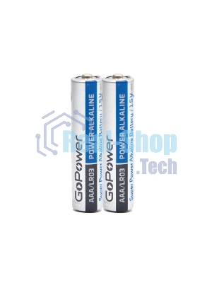 Батарейка GoPower LR03 AAA Shrink 2 Alkaline 1.5V (2/40/800) коробка (40 шт.)
