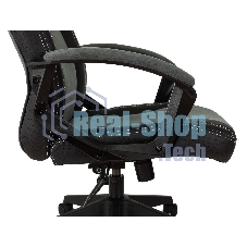 Кресло игровое Бюрократ Zombie Hero серый текстиль/эко.кожа крестов. пластик