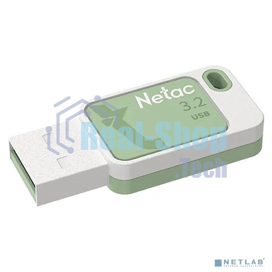 Флешка USB Netac UA31 (NT03UA31N-128G-32GN), 128Gb, USB 3.2, R/W 110/45, зеленый/белый
