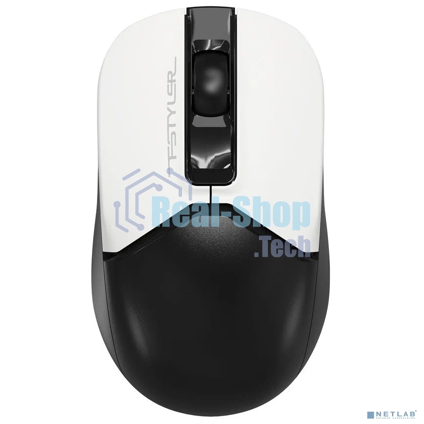 Мышь беспроводная A4Tech Fstyler FG12 белый/черный, 1200 dpi, радиоканал, USB, кнопки - 3
