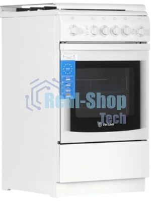 Плита газовая De Luxe 506040.11Г (КР) ЧР белый, конфорок 4 шт, духовка 54 л, 50 см x 85 см x 60 см