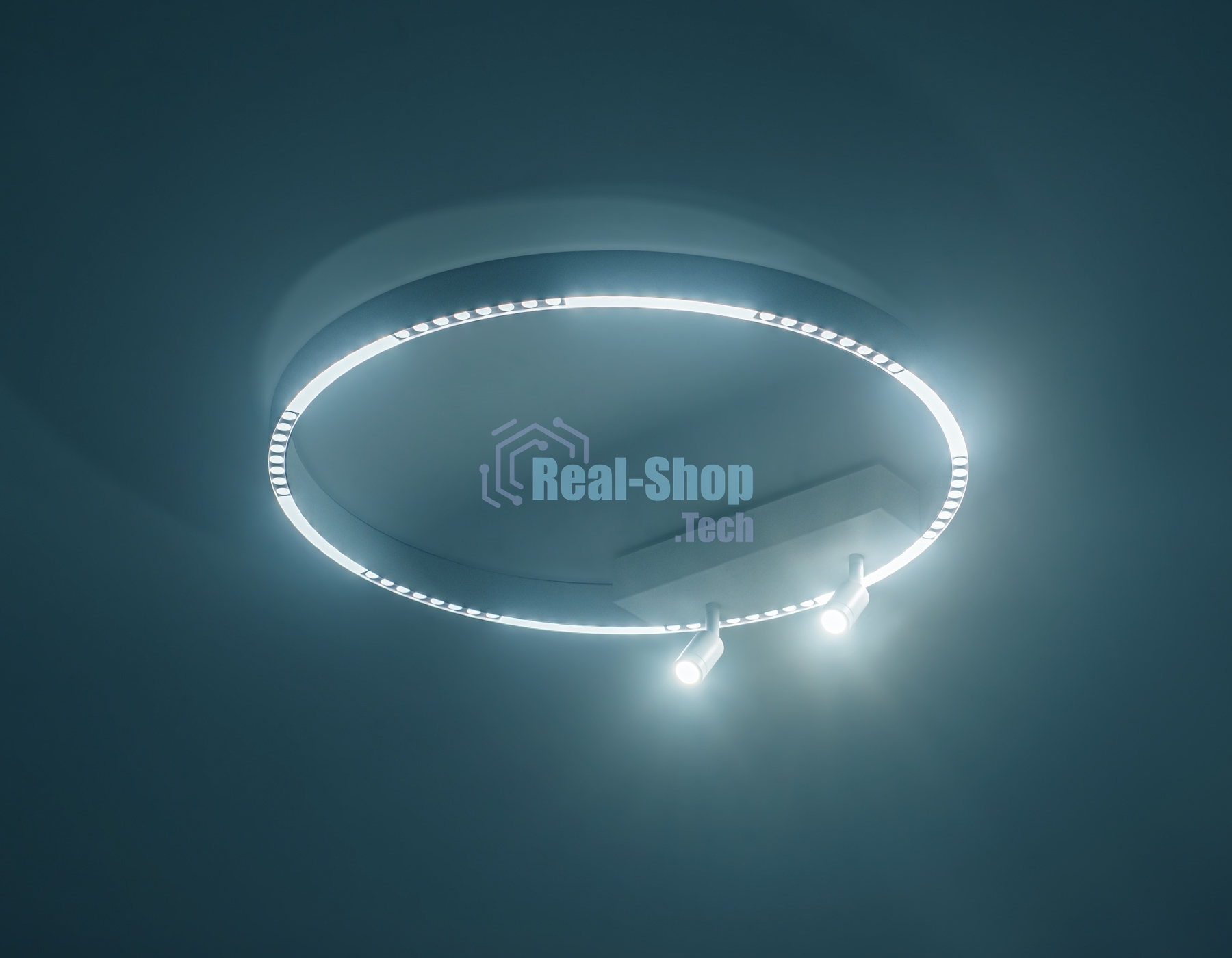 Потолочный светодиодный светильник Ambrella light FL5807/1+2 WH белый 40W 3000K/4200K/6400K D600*95 (без ПДУ)