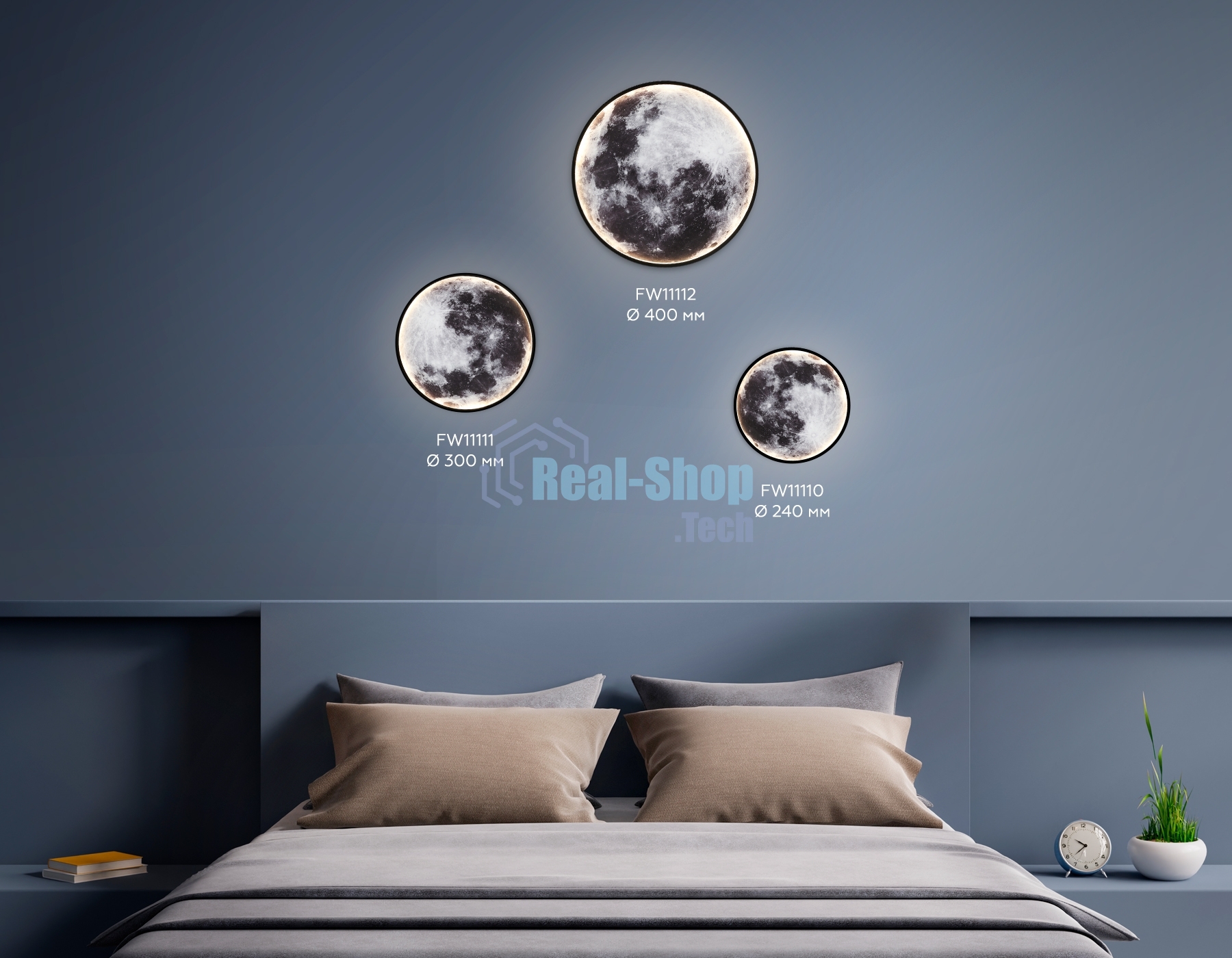 Настенно-потолочный светодиодный светильник Ambrella light FW11112 BK черный 25W LED 3000-6400K D400*38