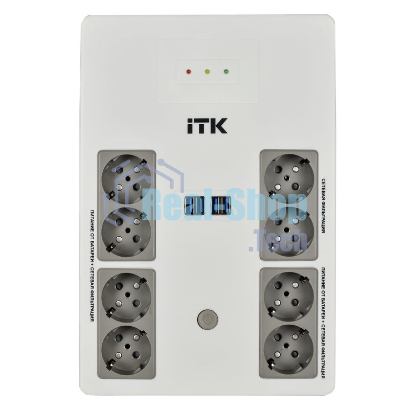 Источник бесперебойного питания ITK Electra EST8-800VA-1-001-L / 800 ВА / 480 Вт / 8 x CEE 7 (евророзетка)