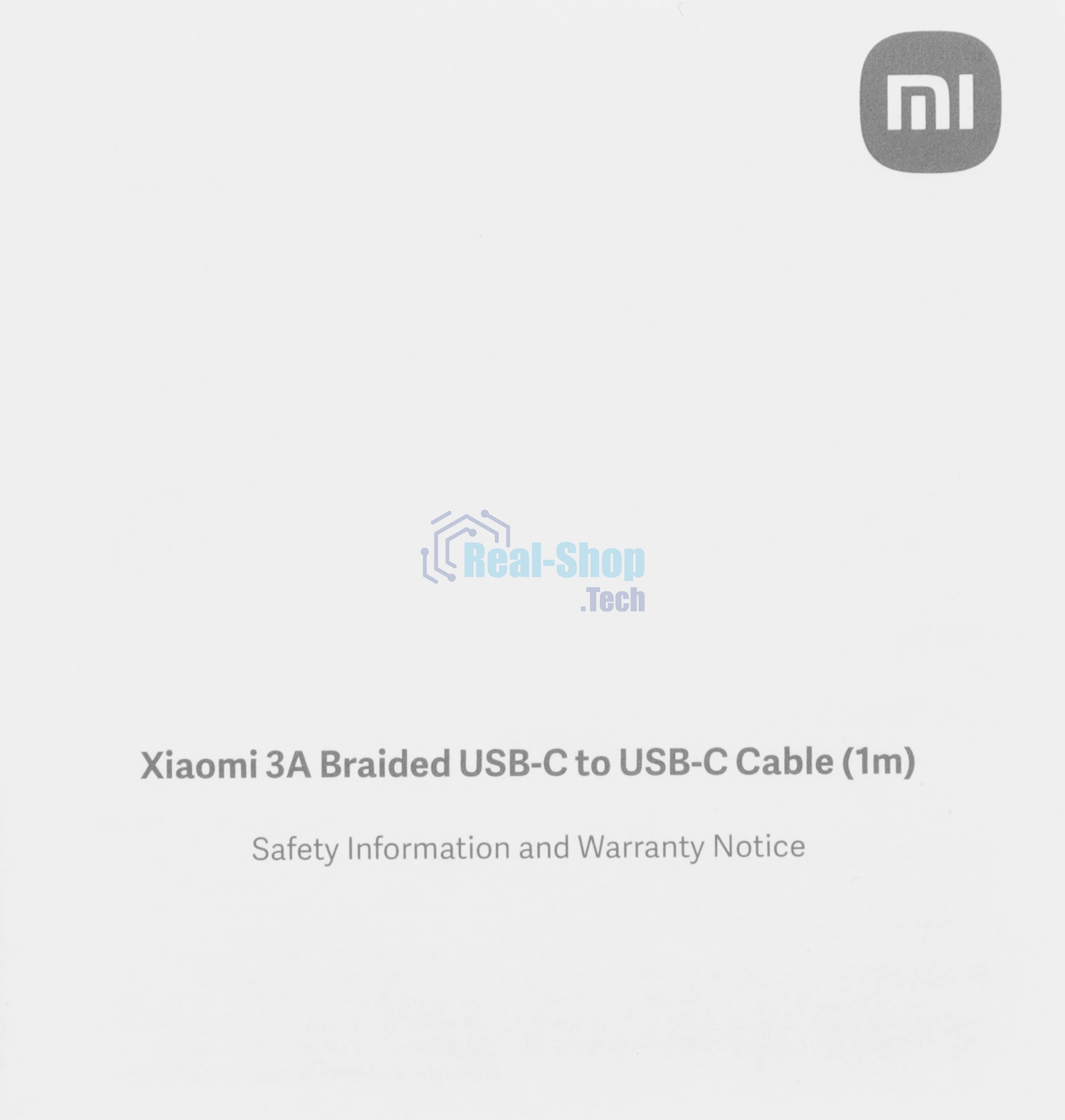 Кабель Xiaomi 3A Braided USB-C to USB-C Cable 1m белый
