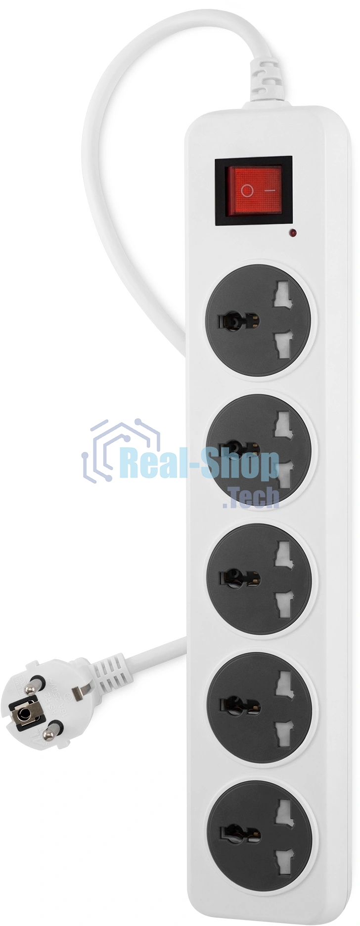 Сетевой фильтр Buro 500UNH-5-WG 5 м, 5 розеток, белый/серый, коробка
