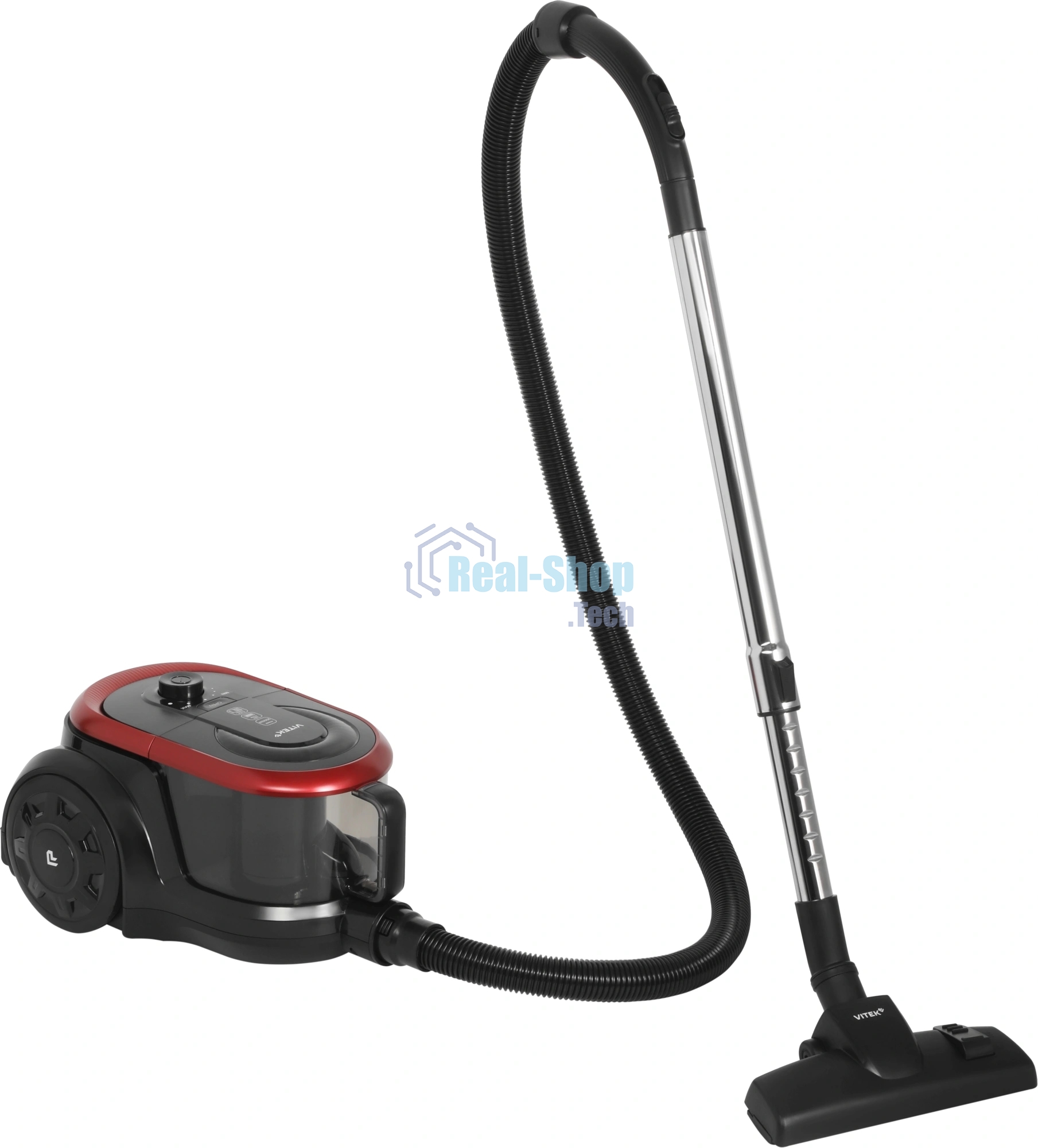 Пылесос Vitek VT-CV1880 черный/красный, 400/2000 Вт, уборка сухая, пылесборник контейнер 2,5 л