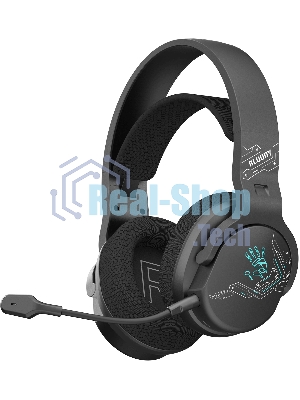 Гарнитура Bloody GR370 черный, беспроводная + проводная, Bluetooth, до 45 ч, подсветка