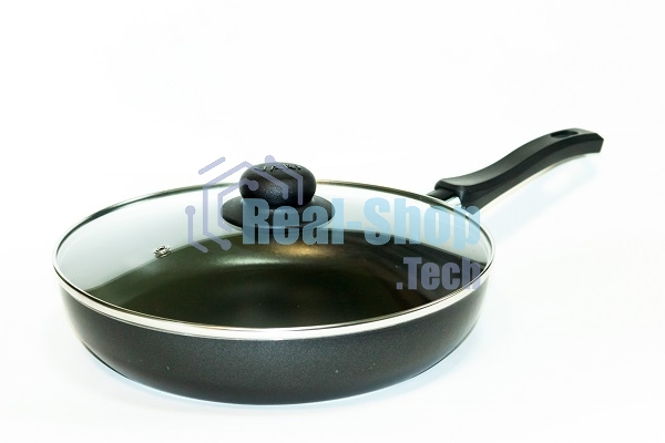 Сковорода PROMO PR-P2705 с крышкой, 24 см, штамп.алюминий, антиприг.покрытие (в уп. 8 шт)