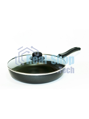 Сковорода PROMO PR-P2705 с крышкой, 24 см, штамп.алюминий, антиприг.покрытие (в уп. 8 шт)