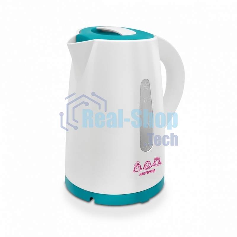 Чайник электрический Мастерица ЕК-1701M белый/бирюзовый