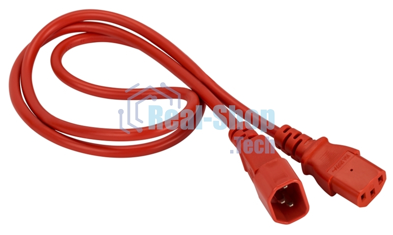 Шнур питания Lanmaster C13-C14, 3х0.75, 220В, 10А, красный, 5 метров
