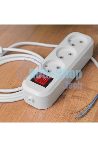 Колодка Rexant 3 гнезда с кнопкой без заземления