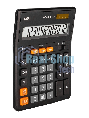 Калькулятор настольный Deli EM888 черный 12-разр.