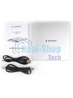 Оптический привод внешний с интерфейсом USB 2.0 Gembird DVD-USB-02-SV пластик, серебро