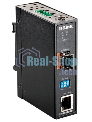 Промышленный медиаконвертер D-Link DIS-M100G-SW/A1A с 1 портом 100/1000Base-T и 1 портом 100/1000Base-X SFP
