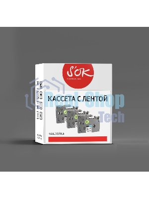 Кассета с лентой Sakura TZE431 для Brother PT-P700,PT-P750W/PT-P900W/PTP950NW, черный на красном, 12мм/8м, наклейка