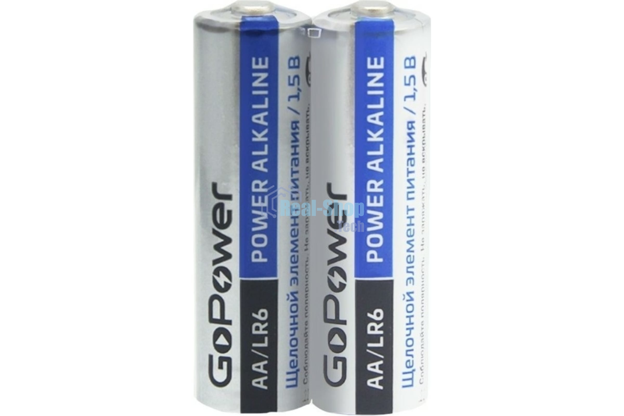 Батарейка GoPower LR6 AA Shrink 2 Alkaline 1.5V (2/40/800) коробка (40 шт.)