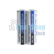 Батарейка GoPower LR6 AA Shrink 2 Alkaline 1.5V (2/40/800) коробка (40 шт.)